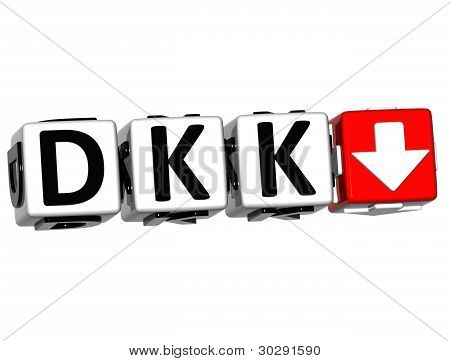 在白色背景上的货币 Dkk 率概念符号按钮