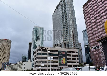 Tampa, Flordia, Usa - January 7, 2017: The Riverwalk In Downtown Tampa
