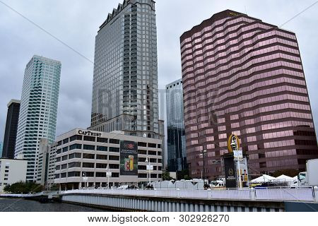 Tampa, Flordia, Usa - January 7, 2017: The Riverwalk In Downtown Tampa