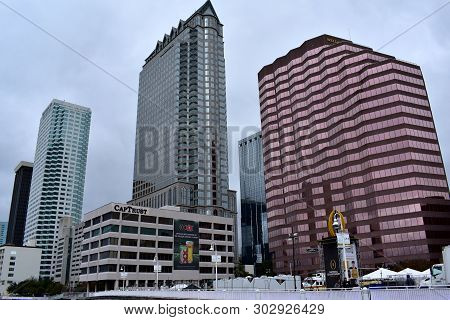 Tampa, Flordia, Usa - January 7, 2017: The Riverwalk In Downtown Tampa