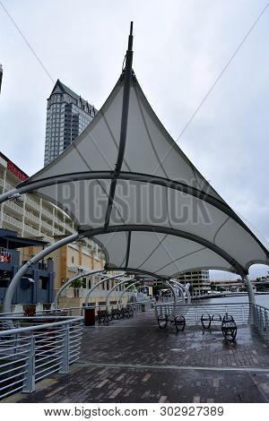Tampa, Flordia, Usa - January 7, 2017: The Tampa Riverwalk