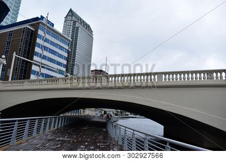 Tampa, Flordia, Usa - January 7, 2017: The Tampa Riverwalk