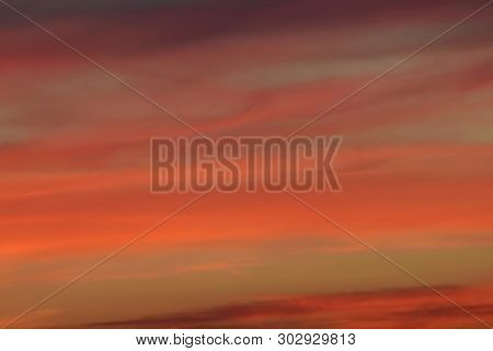 Pink Sunset With The Movement Of Clouds In The Foothills Of The North Caucasus