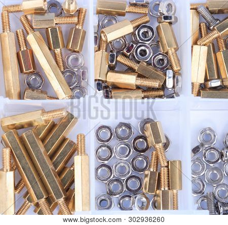 Brass Standoff Spacer Male And Female Set In Plastic Container
