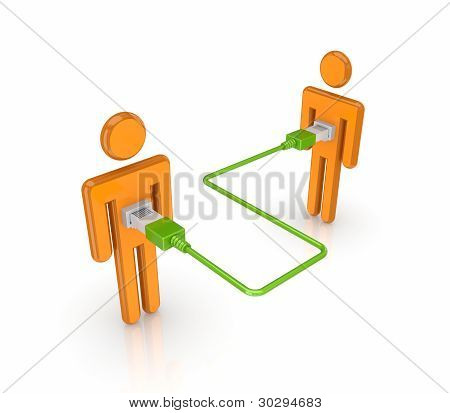 3d 小人与绿色的光纤合并。
