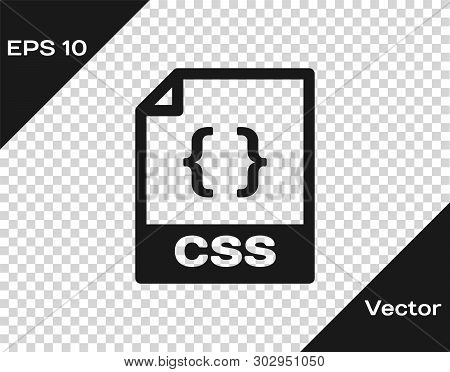 Grey Css File Document Icon. Download Css Button Icon Isolated On Transparent Background. Css File S