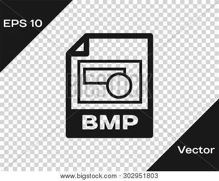 Grey Bmp File Document Icon. Download Bmp Button Icon Isolated On Transparent Background. Bmp File S