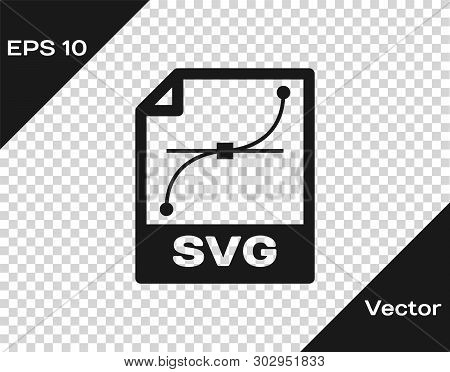 Grey Svg File Document Icon. Download Svg Button Icon Isolated On Transparent Background. Svg File S