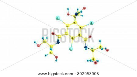 Iopamidol Molecular Structure Isolated On White