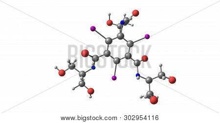 Iopamidol Molecular Structure Isolated On White