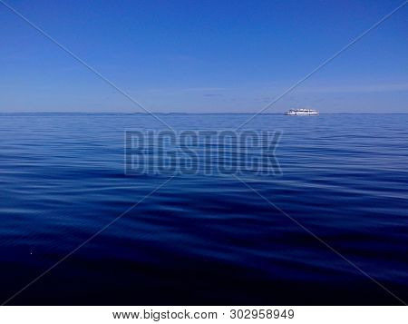 View Of The Ship From The Island Of Valaam Is Located On Lake Ladoga, Karelia. Balaam - Step To The 