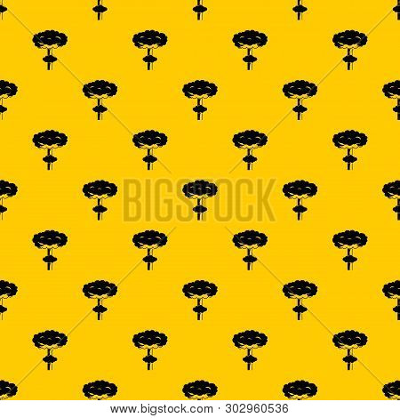 Nuclear Explosion Pattern Seamless Vector Repeat Geometric Yellow For Any Design