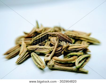 A Picture Of Fennel Seeds On White Background