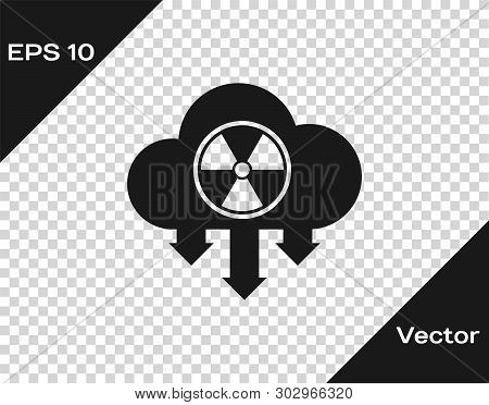 Grey Acid Rain And Radioactive Cloud Icon Isolated On Transparent Background. Effects Of Toxic Air P