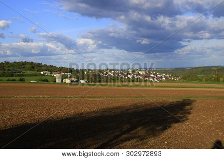 View Over The Heckengau On The Community Weissach In The District Boeblingen