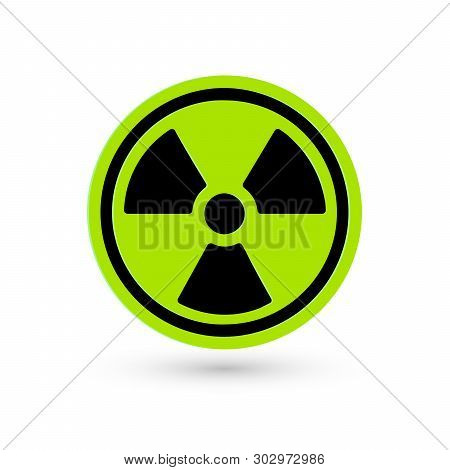 Toxic Green Vector Icon. Radiation Pictogram. Biohazard Warning Symbol. Science Atomic Reactor Tech 