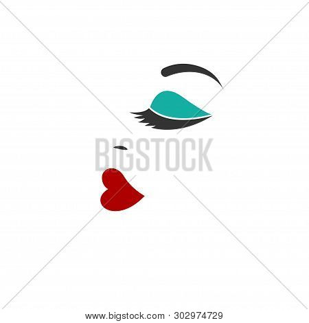 Eyelash Extensions, Beautiful Female Abstra Profile, Logo For Beauty Salon, Design Element, Glamor G