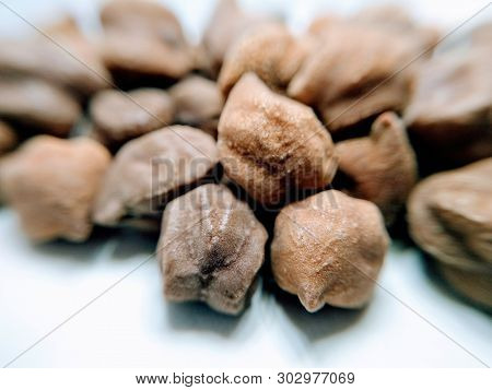 A Picture Of Black Chickpeas On White Background