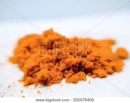 A Picture Of Haldi Powder Isolated On White Background