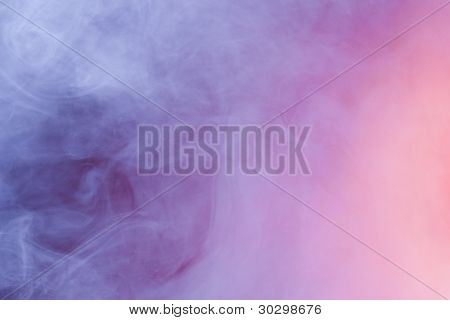 로즈 블루 빛 화면 색조와 아름 다운 연기 배경