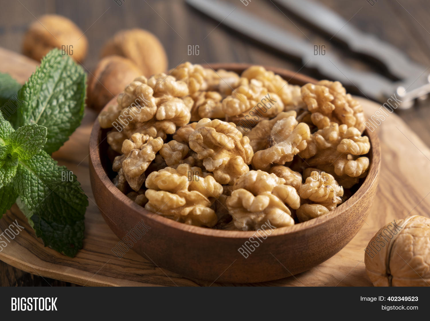 Walnuts Wooden Bowl. Image & Photo (Free Trial) Bigstock