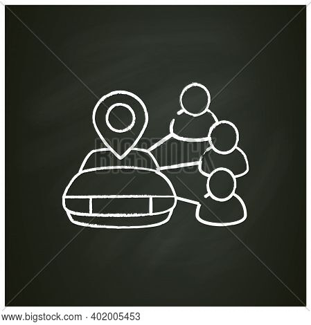 Car Sharing Chalk Icon. New Normal Concept. Car To Share. Rent. Mutual Aid In Lockdown. Charity, Vol