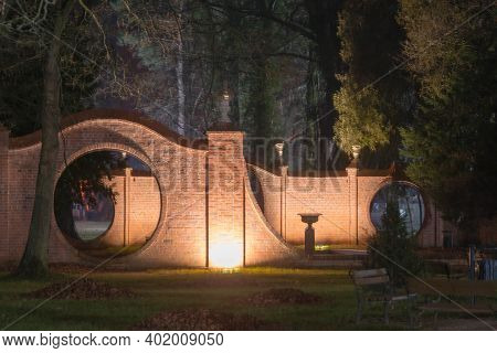 Iłowa, A Small Town In Western Poland. There Is A Historic Manor Park In The City. The Czerna Mała R