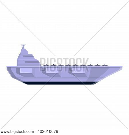 Aircraft Carrier Float Icon. Cartoon Of Aircraft Carrier Float Vector Icon For Web Design Isolated O