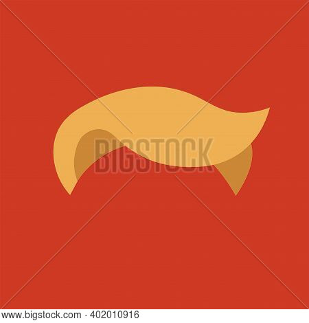 Illustration Of Blode Hair Icon On Red Background.