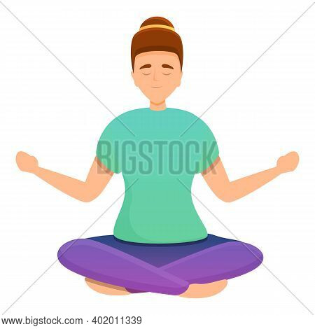 Home Meditation Icon. Cartoon Of Home Meditation Vector Icon For Web Design Isolated On White Backgr