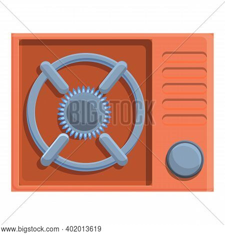 Food Gas Stove Icon. Cartoon Of Food Gas Stove Vector Icon For Web Design Isolated On White Backgrou