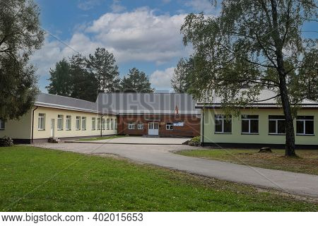 Sumskas, Lithuania - September 23, 2017: Sumskas Basic School Of The Vilnius Region, High School Bui