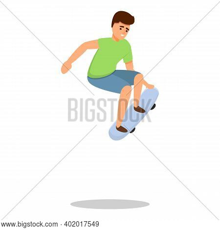Freestyle Jump Skateboarding Icon. Cartoon Of Freestyle Jump Skateboarding Vector Icon For Web Desig