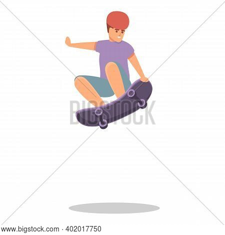 High Jump Skateboarding Icon. Cartoon Of High Jump Skateboarding Vector Icon For Web Design Isolated