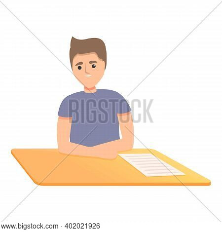 School Test Icon. Cartoon Of School Test Vector Icon For Web Design Isolated On White Background