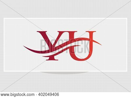 Monogram Letter Yu Logo Design Vector. Yu Letter Logo Design With Modern Trendy