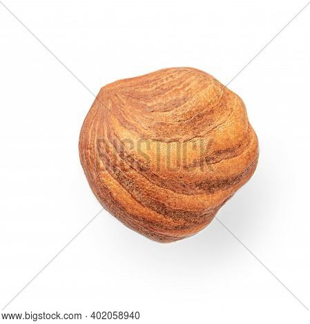 Hazelnuts Isolated On White Background. Top View. Flat Lay