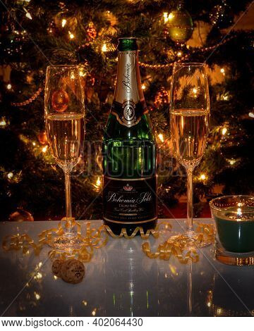 Bottle of Bohemia Sekt - Bohemia Sekt is sparkling wine, most popular champagne in Czech republic.