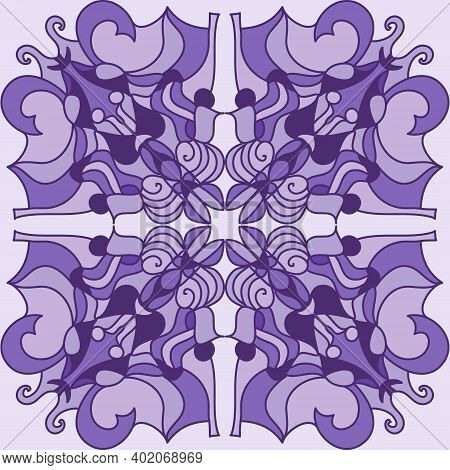 Beautiful Abstract Violet Mandala. Unusual Ornament. Vector Illustration