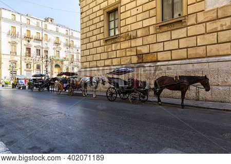 Sicilian Cart In Via Maqueda In The Historic Center Of Palermo
