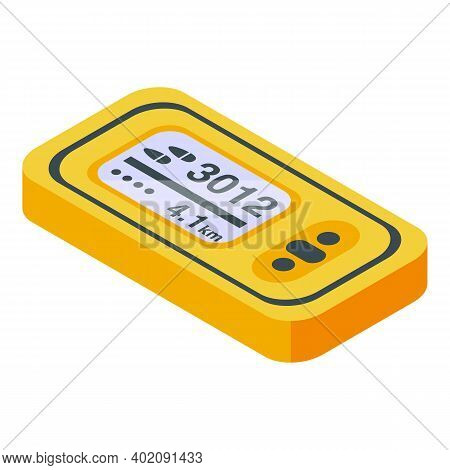 Pedometer Device Icon. Isometric Of Pedometer Device Vector Icon For Web Design Isolated On White Ba