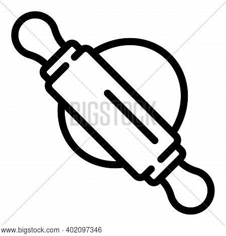 Bakers Rolling Pin Icon. Outline Bakers Rolling Pin Vector Icon For Web Design Isolated On White Bac