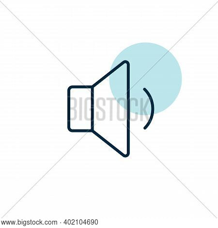 Minimum Volume Sound Music Vector Flat Icon. Graph Symbol For Music And Sound Web Site And Apps Desi