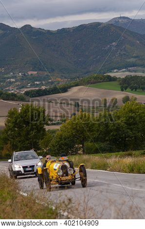 Bugatti T 35 A 1925 On An Old Racing Car In Rally Mille Miglia 2020 The Famous Italian Historical Ra