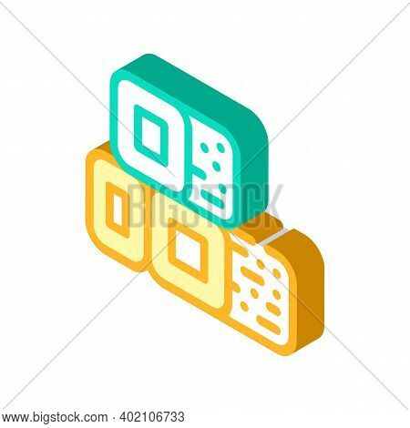 Bio Fuel Briquettes Isometric Icon Vector Illustration