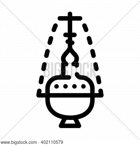 Censer Priest Line Icon Vector Illustration Black