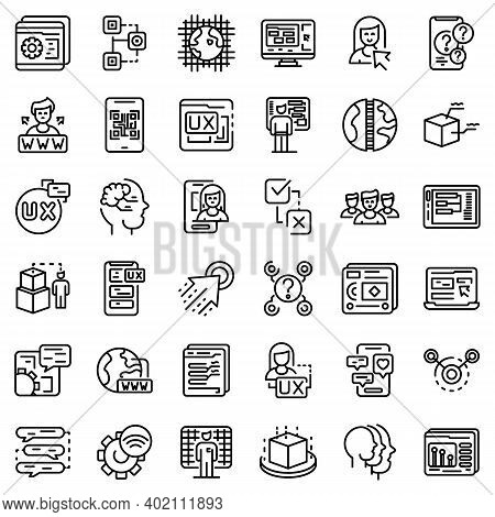 Interaction Icons Set. Outline Set Of Interaction Vector Icons For Web Design Isolated On White Back