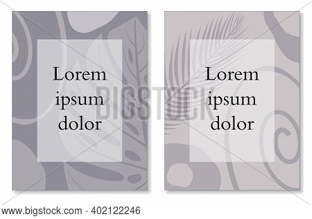Multi-page Botanical And Floral Layout Template With Copy Space For Text Vector Illustration.