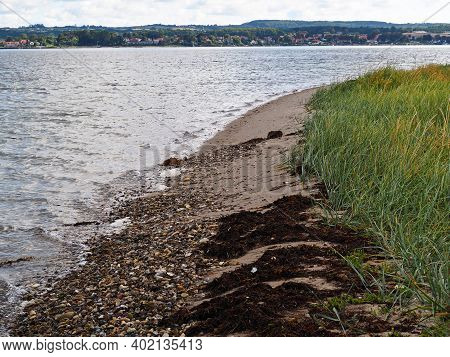 Typical Beautiful Natural Danish Coastline Beach Landscape In The Summer Fyn Funen Denmark