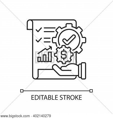 Management Accounting Linear Icon. Process Of Preparing Reports About Business Operations. Thin Line